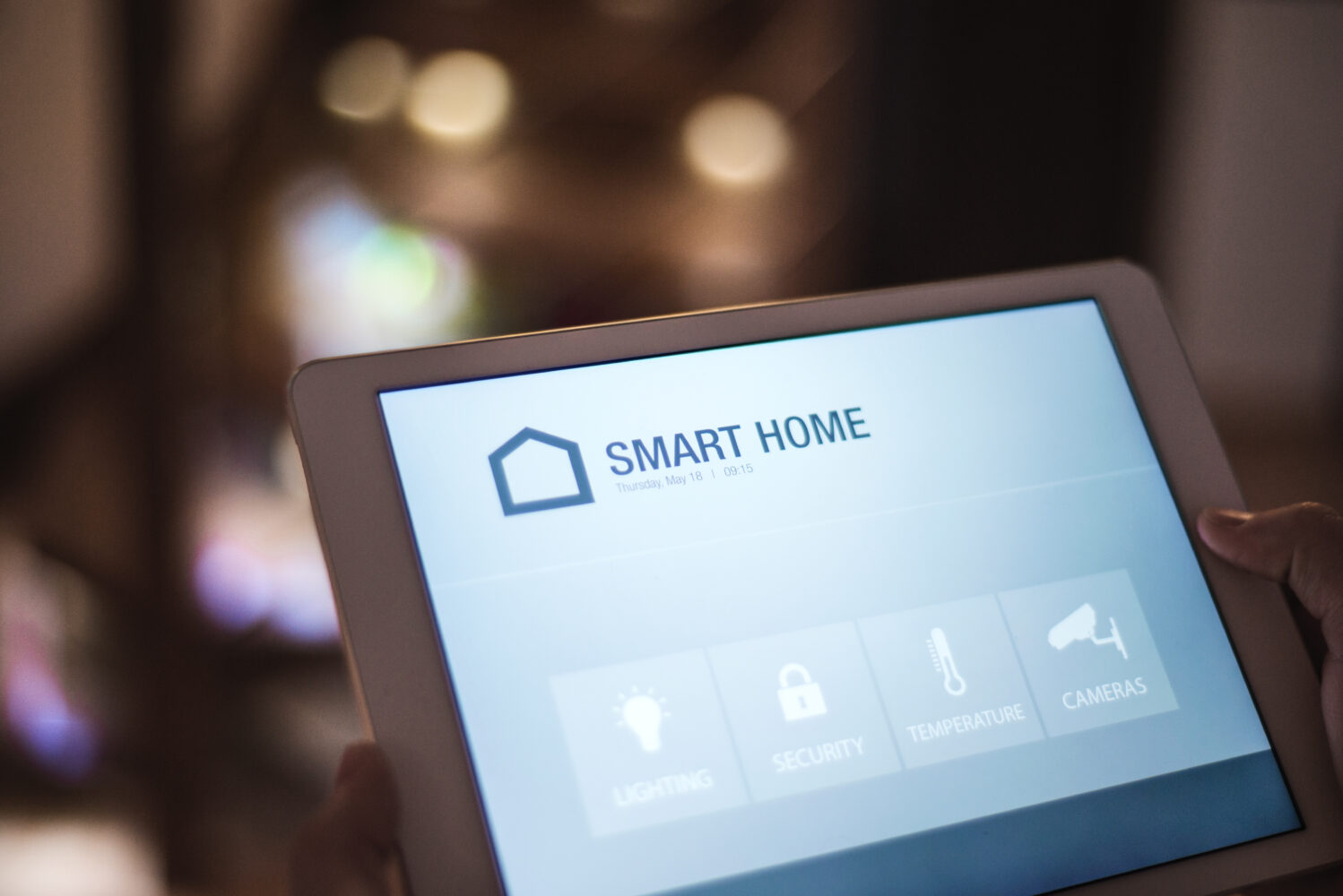 A tablet with smart home screen.